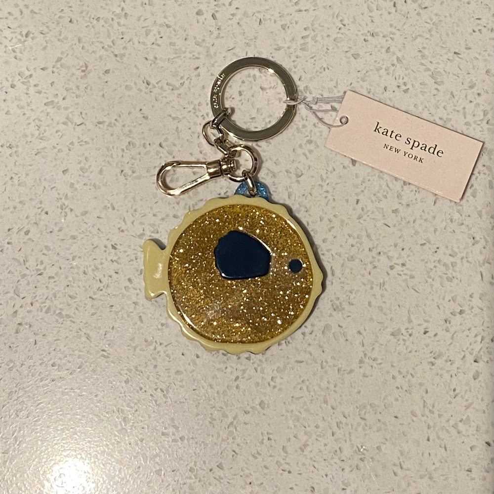 Kate Spade ♠️ glittery fish keychain, NWT!